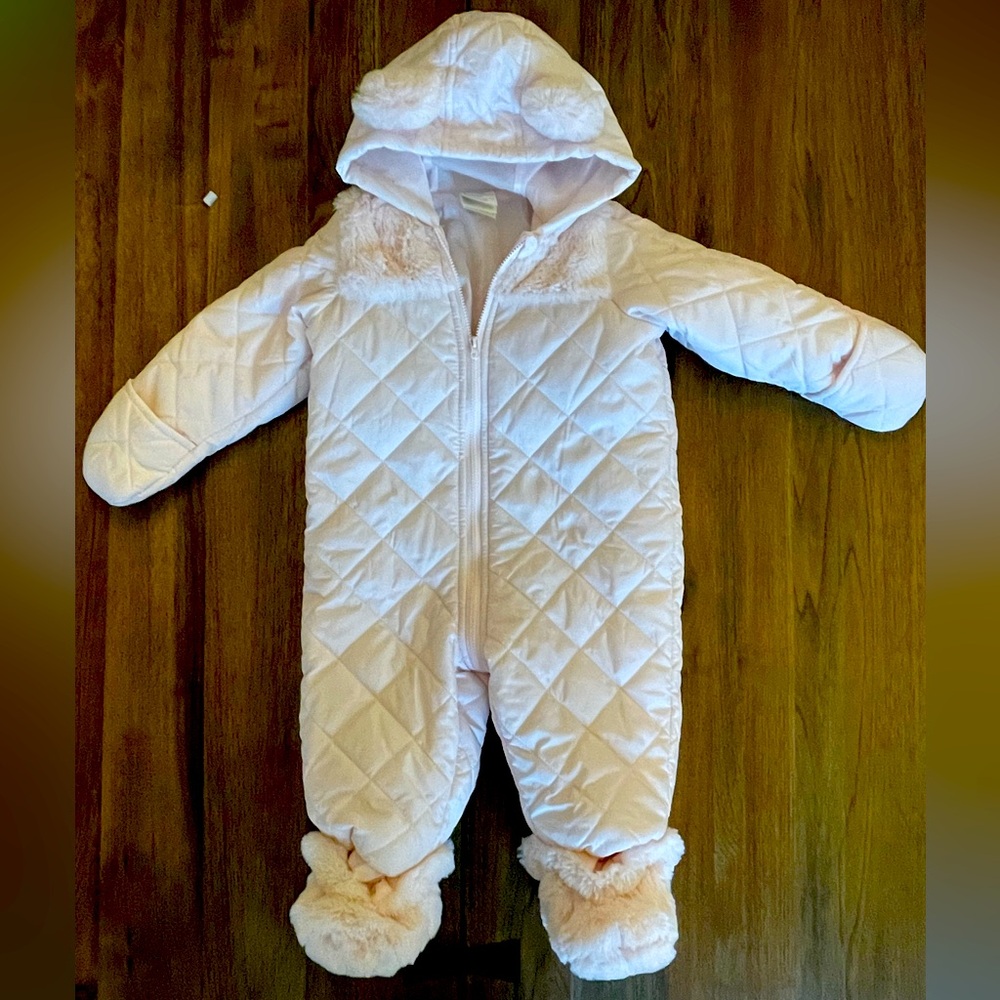 First Impressions 12-month old baby snowsuit with detachable booties